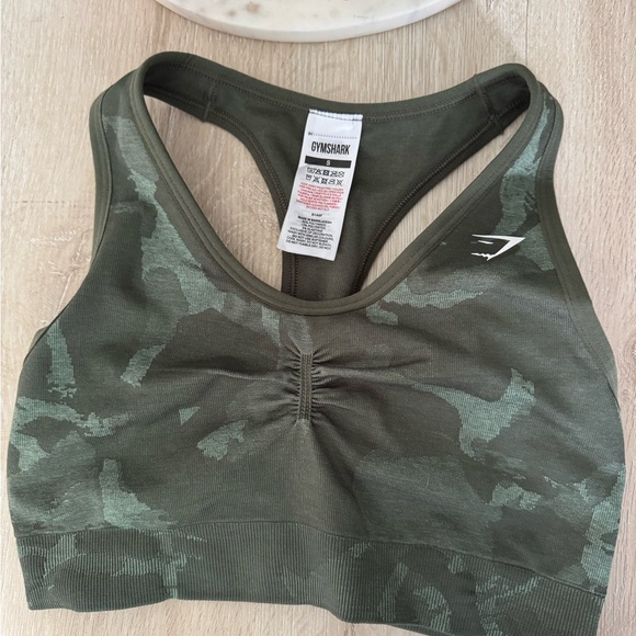 Gymshark Olive Camo Sports Bra - Picture 3 of 5